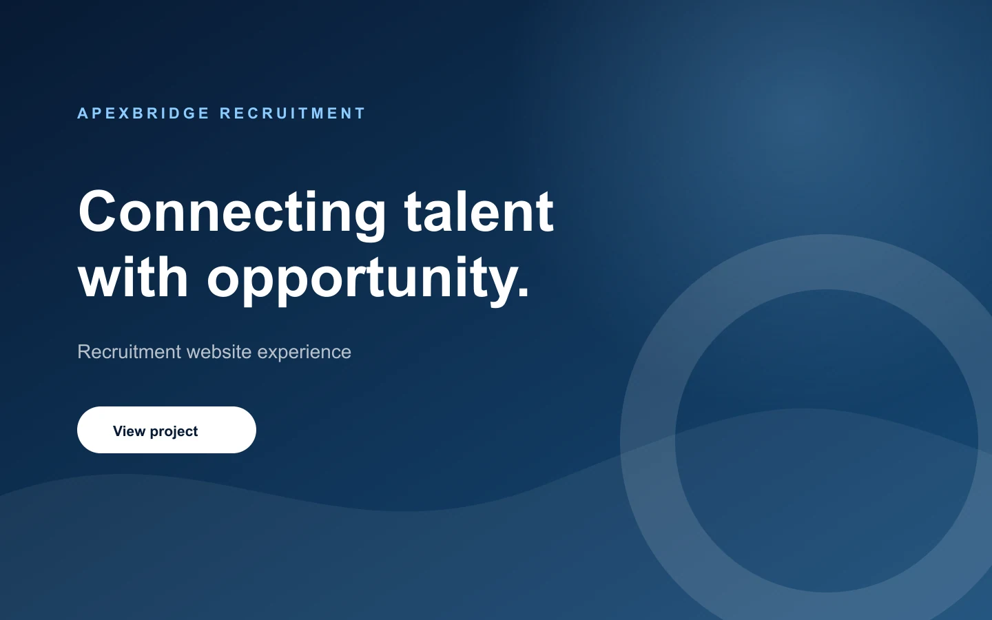 Apexbridge Recruitment website homepage