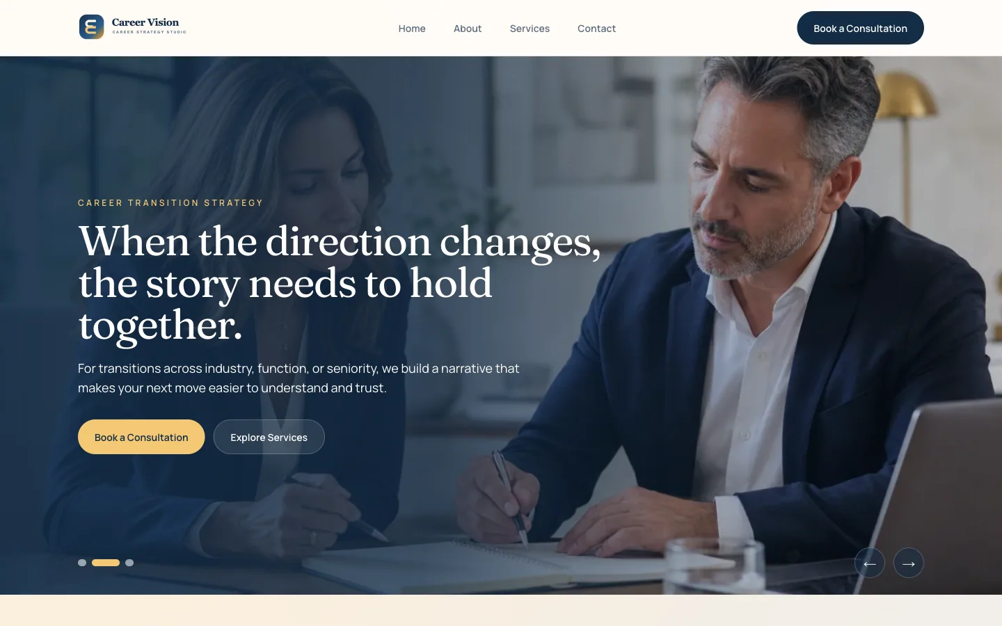 Career Vision website homepage
