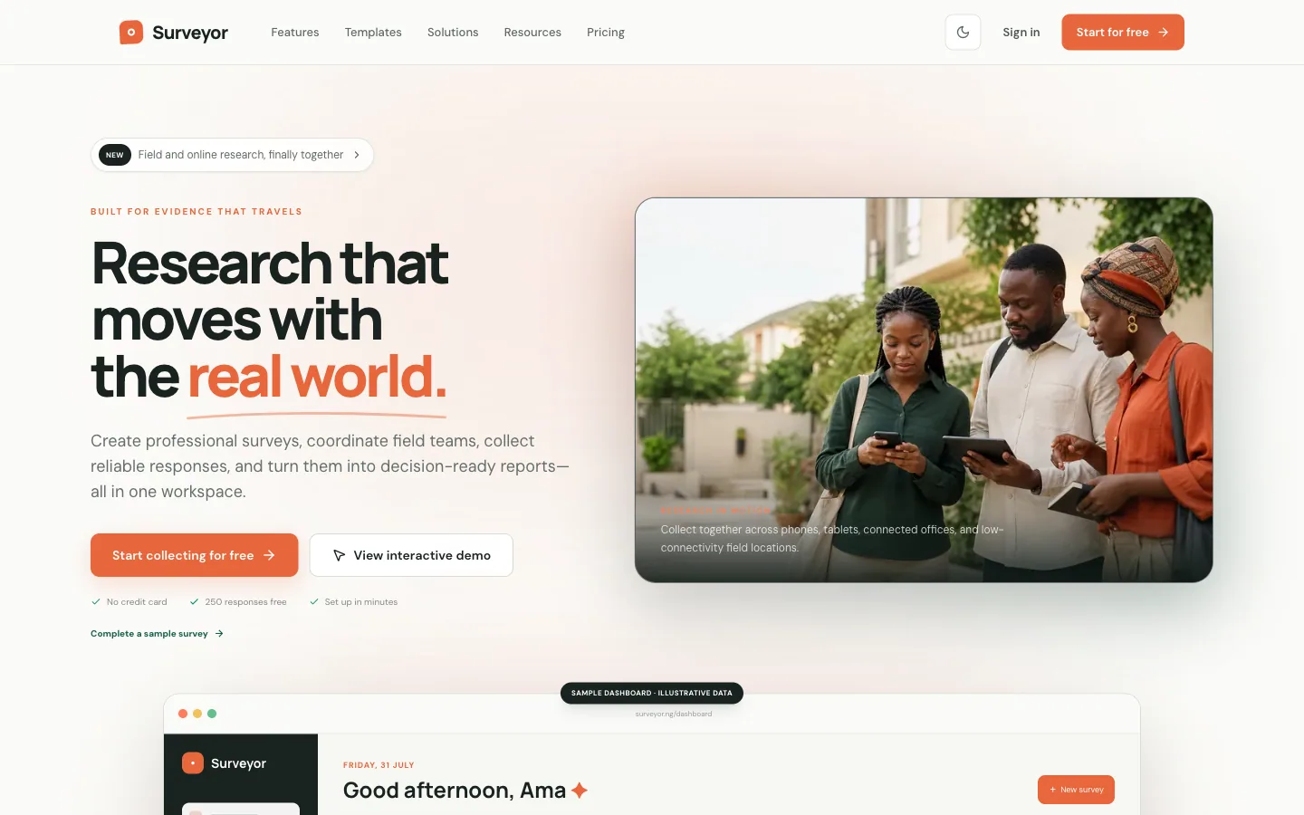 Surveyor.ng website designed by Logicspire